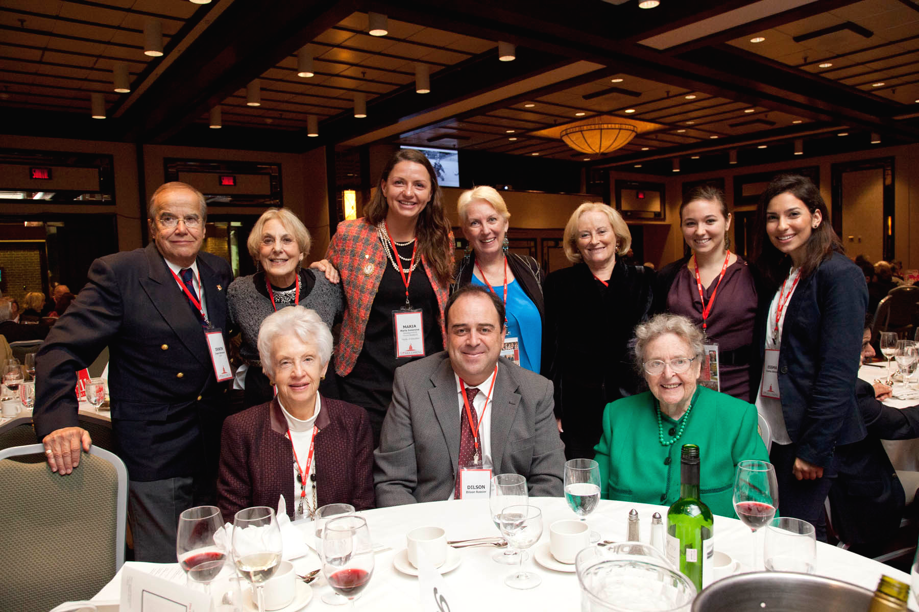 Group photo at the 2013 Leacock Luncheon, including Mary Marsh, Dilson Rassier and eight others.
