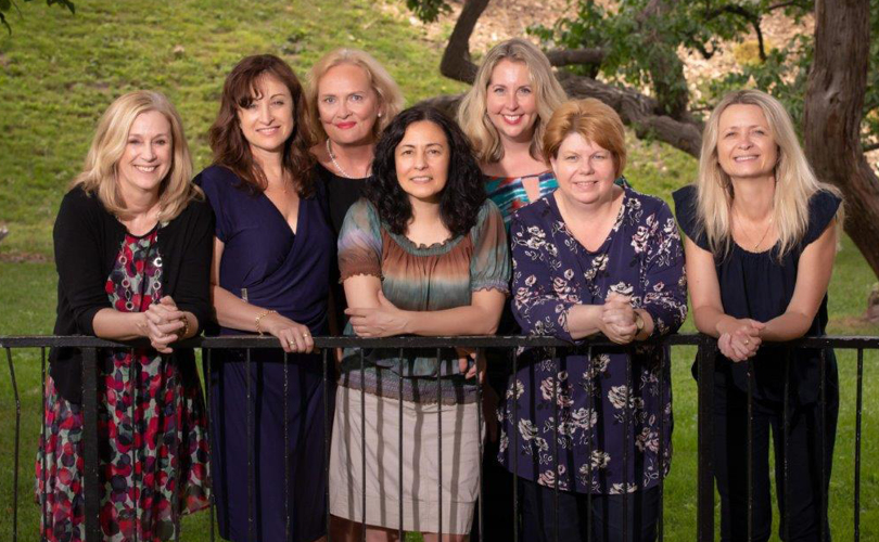 Susan Reid, far left, with members of McGill's Bequests and Planned Gifts team.