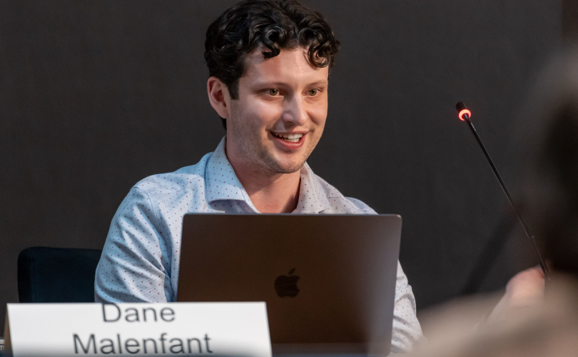 Dane Malenfant speaking at a conference