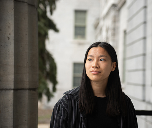 A woman looking away from the camera