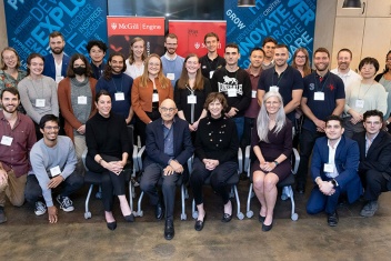 Les and Judy Vadasz with Vadasz Scholars at McGill in September 2023