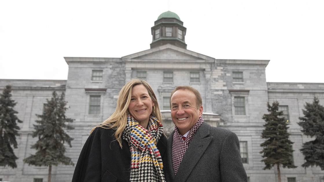 John McCall MacBain and Dr. Marcy McCall MacBain in front of McGill