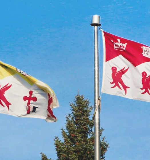 Photo of Macdonald and McGill flags