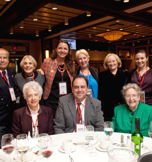 Group photo at the 2013 Leacock Luncheon, including Mary Marsh, Dilson Rassier and eight others.