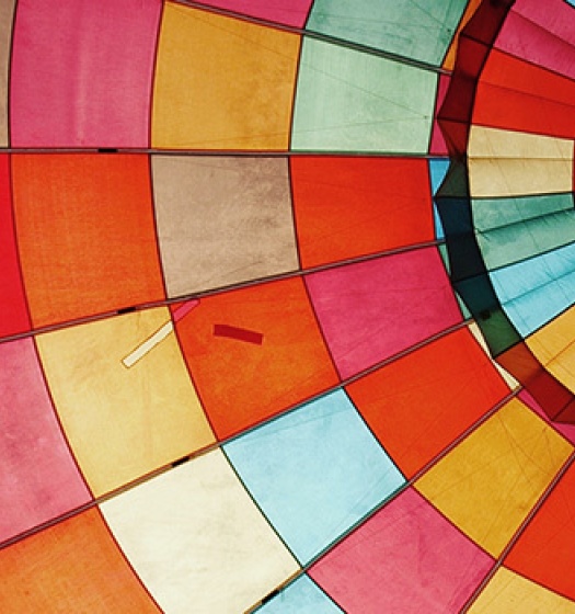 Inside of a hot air balloon
