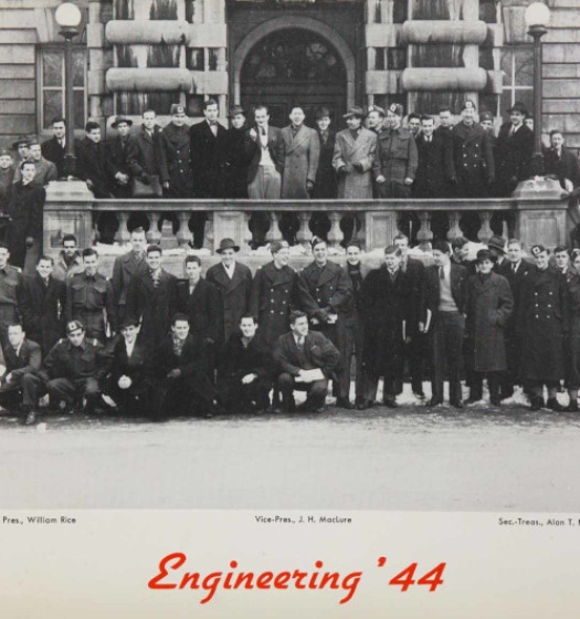 McGill yearbook photo of the Engineering class of 1944