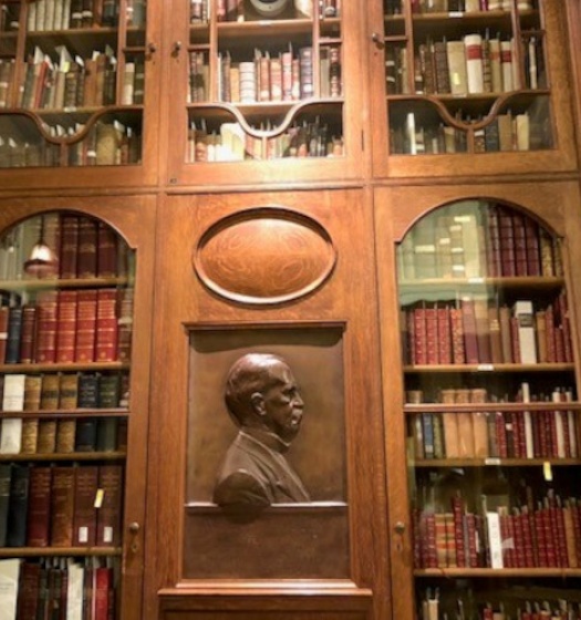 A close-up of a library.